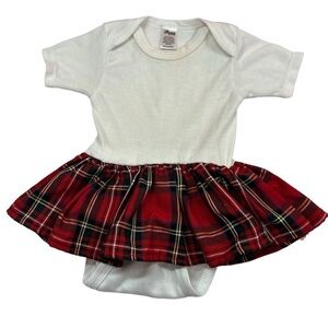 TARTAN TOTS ONESIE - Royal Stewart Red Plaid Skirt Onsie 3-6 Months EUC